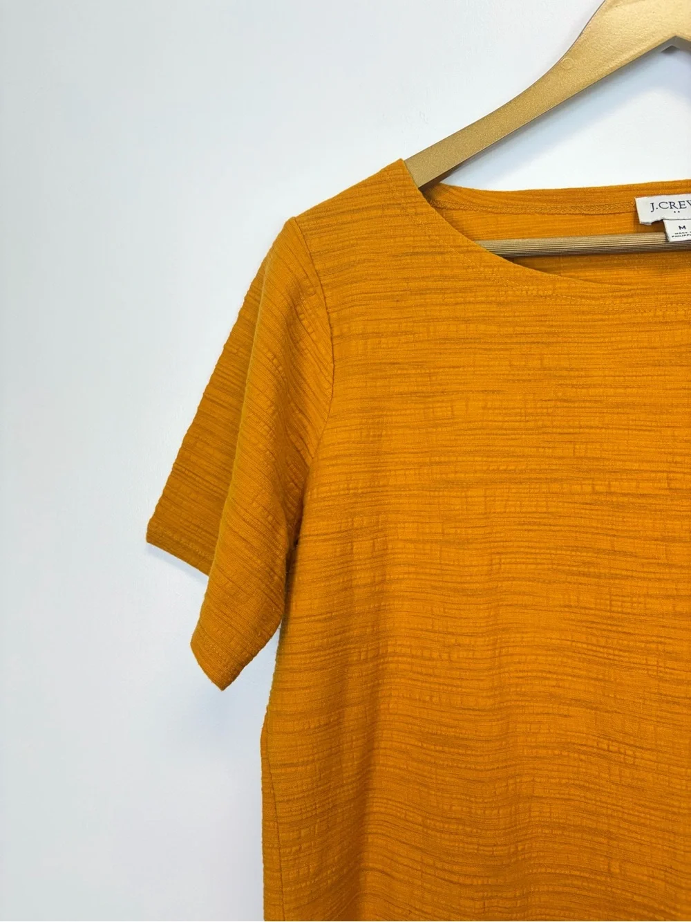 J. Crew Yellow Textured Short Sleeve Top
